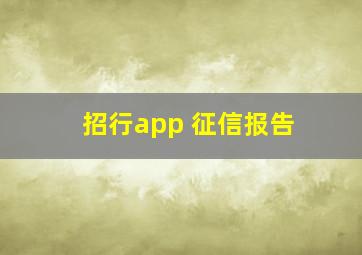 招行app 征信报告